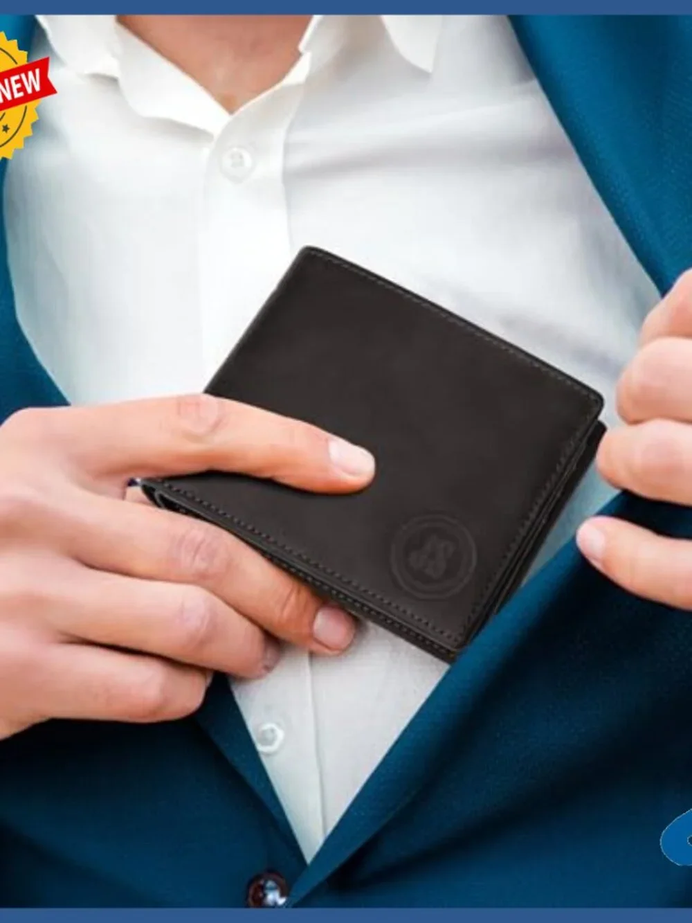 Slim RFID Blocking Leather Bifold Wallet, 11 Card Slots, ID Window, Gift